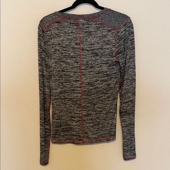 Rag & Bone Gray and Black Fitted Ribbed Sweatshirt - Picture 4 of 5